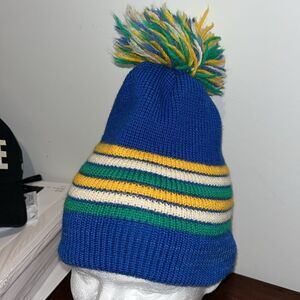 Meister Vintage Toboggan Knit Ski Snowboard Wool Beanie Cap Hat Retro Hipster